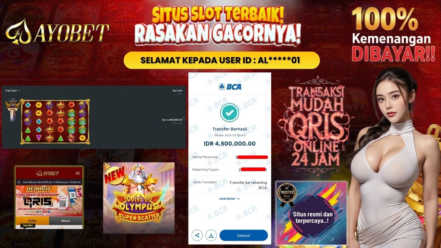 AYOBET JACKPOT SLOT GATES OF OLYMPUS SUPER SCATTER